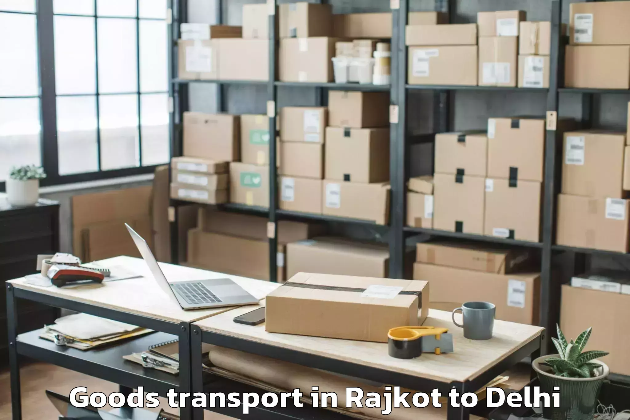 Top Rajkot to Lodhi Road Goods Transport Available